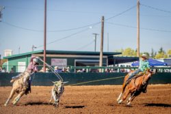 Riley-and-Rayna-Currin-on-Dreamer-and-Shoot-Me-Katy-at-a-California-Junior-High-Rodeo, harrington hirschy horses