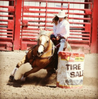 Zayle-Davis-daughter-of-cow-horse-trainer-Zane-Davis-and-Shoot-Me-Katy-at-an-Idaho-High-School-Rodeo. harrington hirschy horses